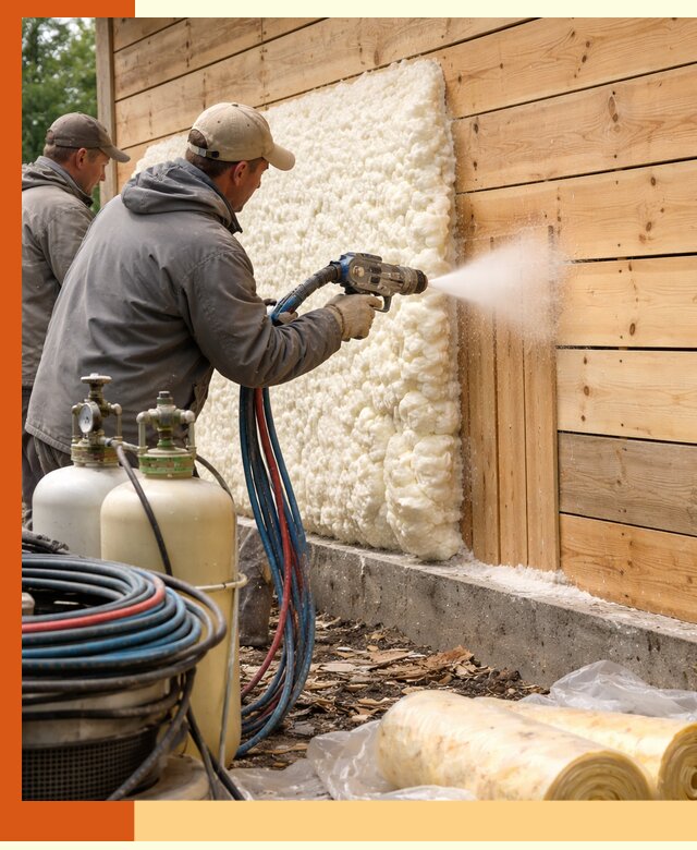 Утепление деревянного дома пенополиуретаном в Горно-Алтайске