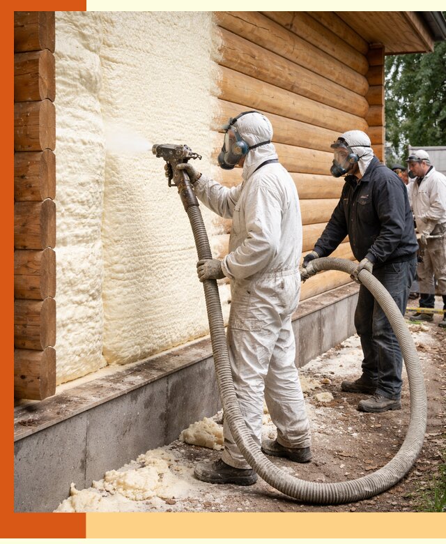 Утепление дома из бруса пенополиуретаном в Горно-Алтайске