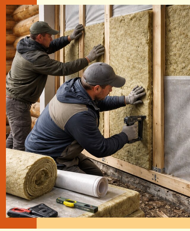 Утепление бревенчатого дома под ключ в Горно-Алтайске