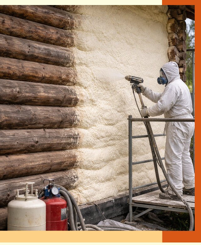 Утепление бревенчатого дома ППУ в Горно-Алтайске под ключ от 6480 руб. | ТепломастерГрн