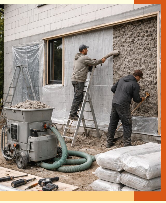 Утепление дома из газобетона эковатой в Горно-Алтайске от 4666 руб./м2 | ТепломастерГрн