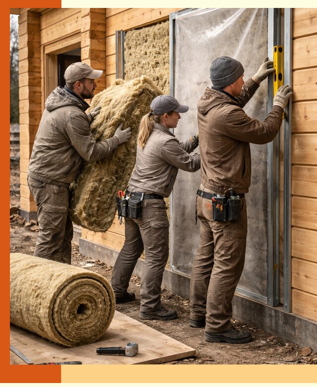 Утепление дома из двойного бруса в Горно-Алтайске качественно и надёжно