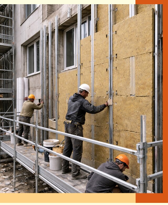 Утепление вентилируемого фасада в Горно-Алтайске от 5806 руб/м2 — монтаж и утепление вентфасад | ТепломастерГрн