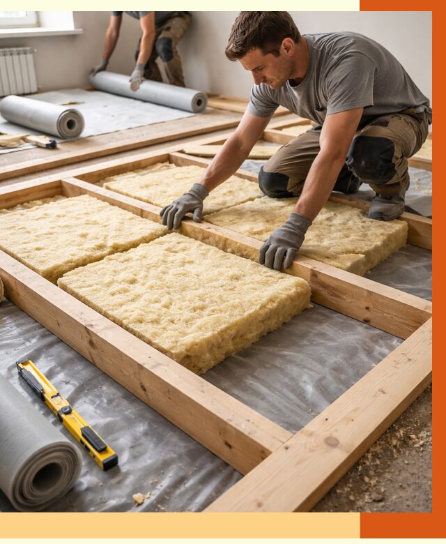 Утепление деревянного пола в Горно-Алтайске от 1555 руб./м2 под ключ | ТепломастерГрн