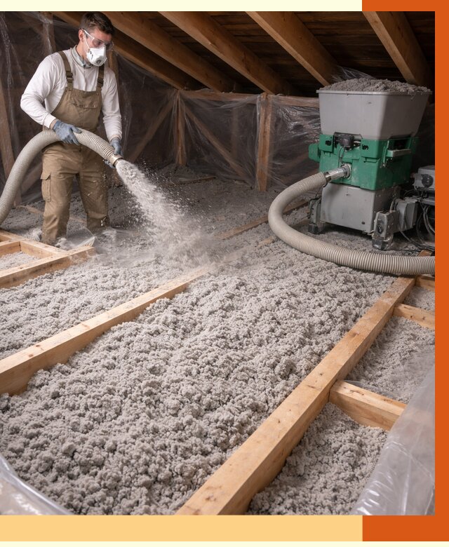 Утепление чердака эковатой в Горно-Алтайске от 1503 руб/м2 — заказать у ТепломастерГрн