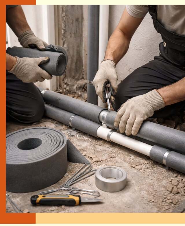 Утепление труб водоснабжения в Горно-Алтайске — монтаж и защита сети