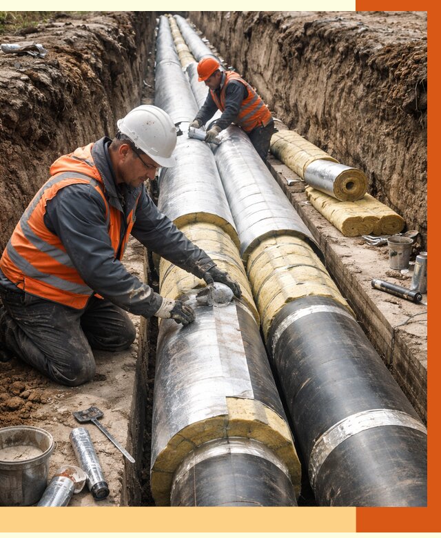 Утепление теплотрассы в Горно-Алтайске от 4666 руб./м2 — ппу и комплексная изоляция | ТепломастерГрн