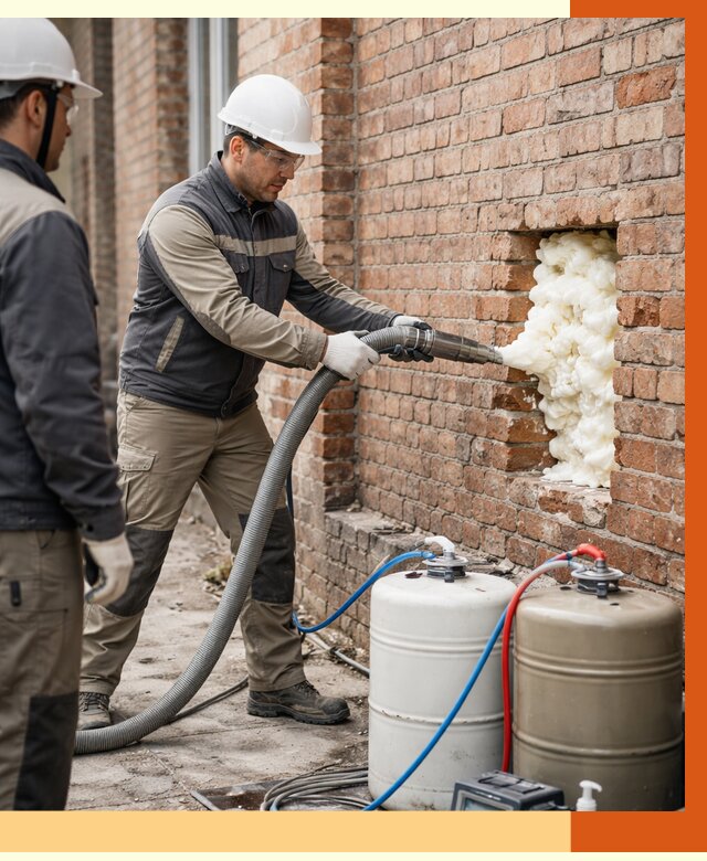 Заливка ППУ в пустоты кирпичной стены в Горно-Алтайске от 2851 руб. | ТепломастерГрн