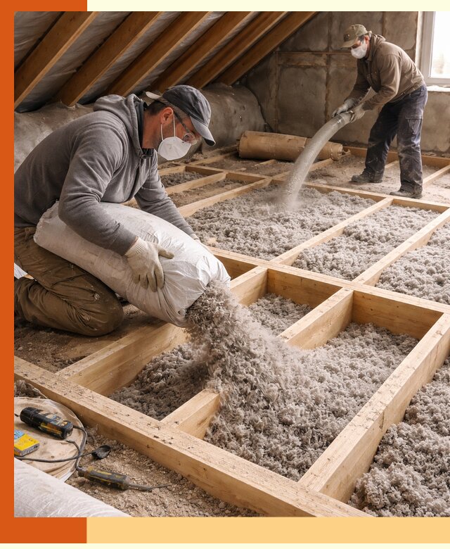 Заполнение полостей чердачного перекрытия в Горно-Алтайске качественно и надёжно