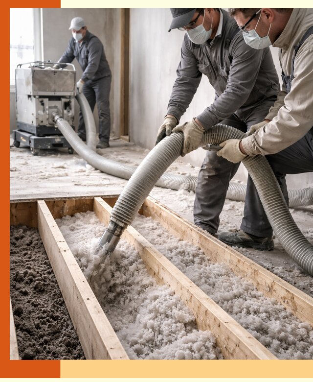 Заполнение полостей межэтажного перекрытия в Горно-Алтайске эффективно и герметично