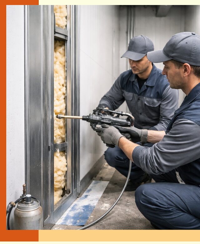 Заполнение пустот холодильных панелей в Горно-Алтайске специализированной пеной