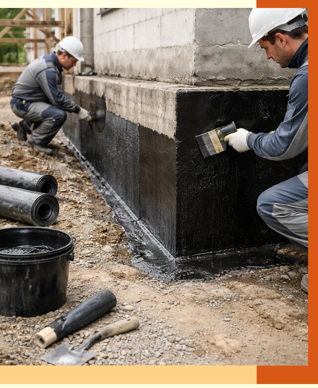 Гидроизоляция фундамента в Горно-Алтайске от 1296 руб. — профессионально, под ключ | ТепломастерГрн