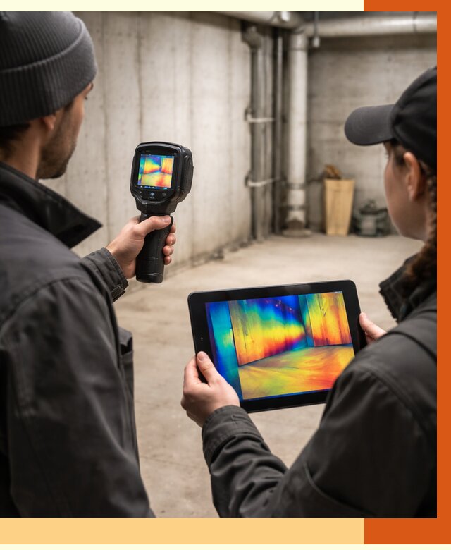 Тепловизионное обследование подвала в Горно-Алтайске от 4666 руб. — проверка гидроизоляции | ТепломастерГрн