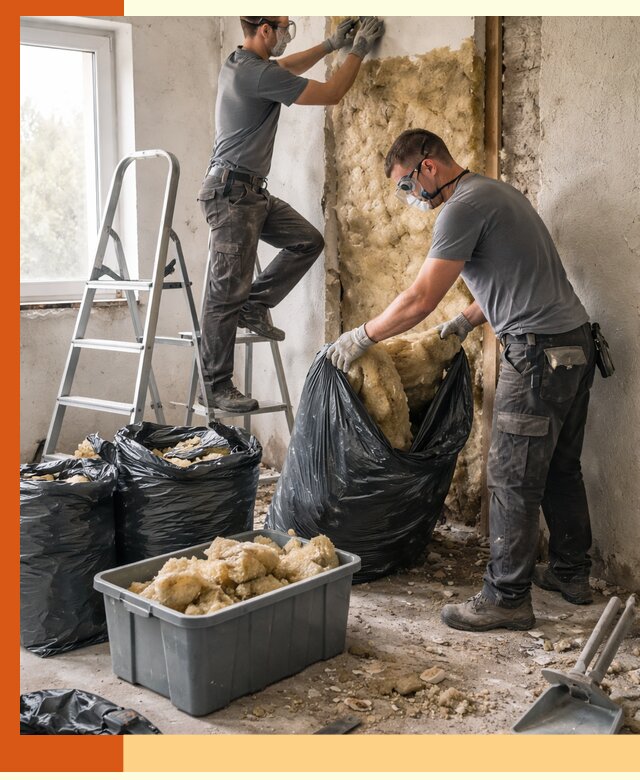 Демонтаж старого утеплителя и вывоз отходов в Горно-Алтайске