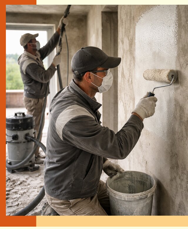 Подготовка поверхности под напыление утеплителя в Горно-Алтайске