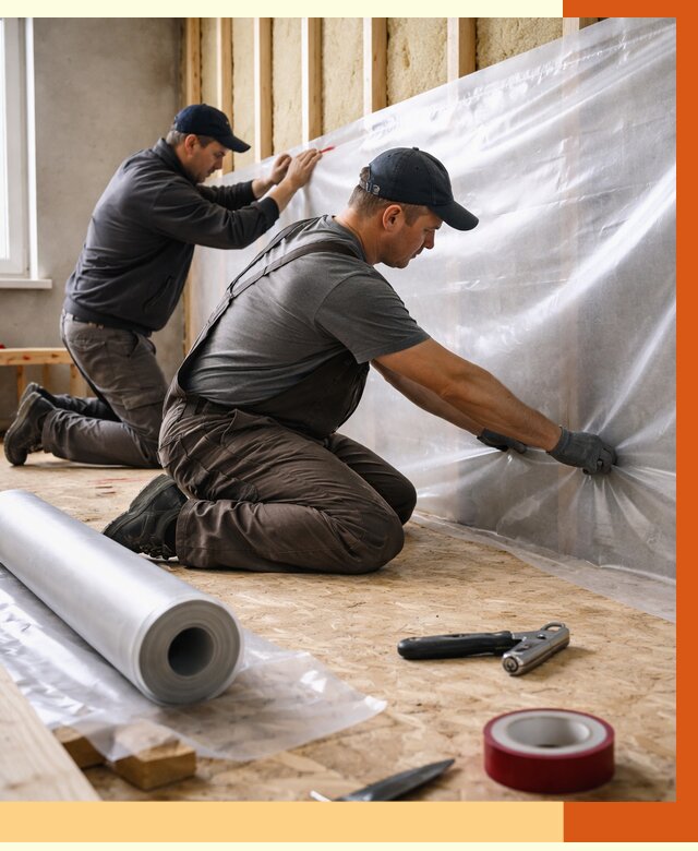 Монтаж пароизоляции в Горно-Алтайске от 2592 руб. — установка и укладка под ключ | ТепломастерГрн